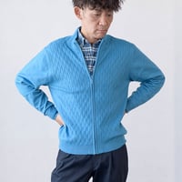 【みらいニット】メンズ 12G ZIPカーディガン 軽量ストレッチ 洗濯機OK 柔らか＆ウォーム 大人の上質ニット