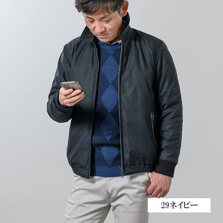 【撥水加工/暖かい/抗菌防臭加工】マイクロピーチストレッチ 中綿ブルゾン 秋冬用 全2色 M-2L