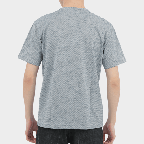 【日本製・しっかりタイプ】 H・L アッシュ・エル メンズ ミニブロックスラブ クルーネックTシャツ