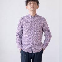 【日本製・京都プリント】メンズ 長袖シャツ 綿100％ エンジェルソフトプリント 起毛コットン 軽量＆柔らか M〜2L 上質な大人カジュアル