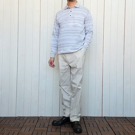 【夏でも着れる長袖ポロシャツ】　ボーダーポロシャツ　3色　日本製