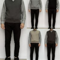 ★キャッシュウール ウォッシャブル　Vネックベスト ニュートラルカラー