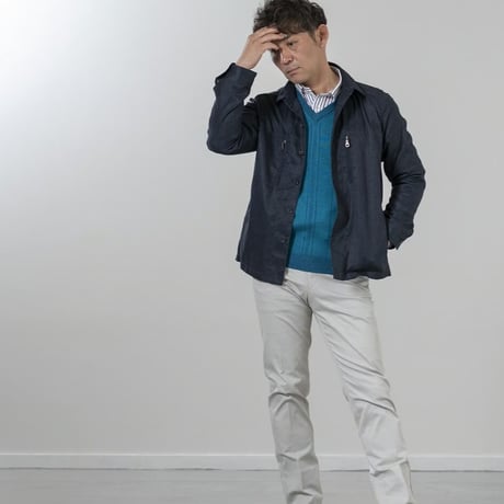 〇【洗濯OK／ウーステッドウール】　12ゲージ　針抜きプレーティング　Vネックセーター　3色