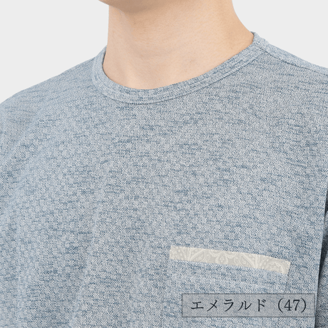 【日本製・しっかりタイプ】 H・L アッシュ・エル メンズ ミニブロックスラブ クルーネックTシャツ