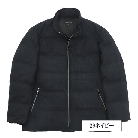 【ラナテック素材】チェック柄 ダウンブルゾン 軽量 防寒 中国製 ダウン90％フェザー10％ 冬アウター