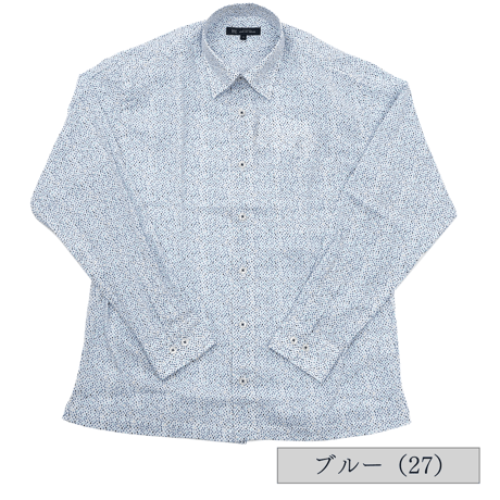 【日本製・高島ちぢみ・綿100％】 H・L アッシュ・エル メンズ 高島ちぢみ プリント レギュラーカラーシャツ  のコピー