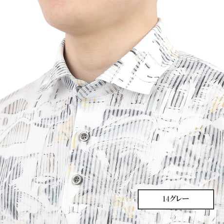 【SALE20％OFF】【日本製・涼しいサッカー生地】半袖シャツ メンズ ポリエステル綿混 エコプリント 軽やか 優しい肌触り