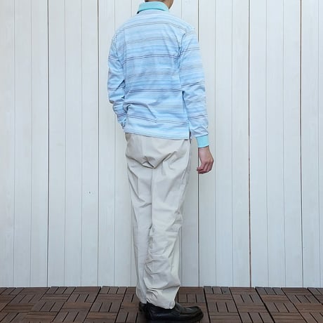 【夏でも着れる長袖ポロシャツ】　ボーダーポロシャツ　3色　日本製