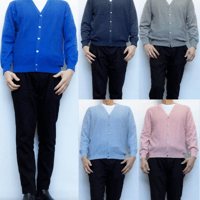 メランジコットン　ヘリンボーンリンクス　カーディガン　多色展開