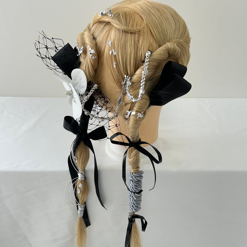 髪飾り 成人式 卒業式 リボン 水引 銀箔（セミオーダー可能