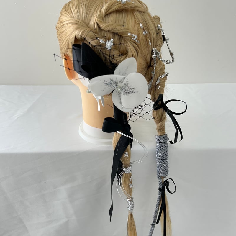 髪飾り 成人式 卒業式 リボン 水引 銀箔（セミオーダー可能