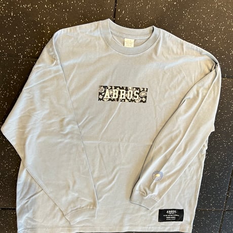 ABROS.ビッグシルエットロングTシャツ(アシッドブルー×ペイズリー)
