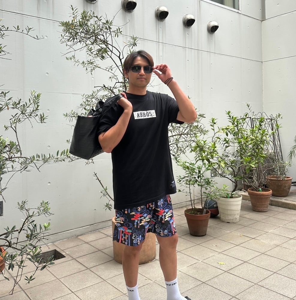 ABROS.オリジナルハーフパンツ(紅型ブラック) | ABROS.