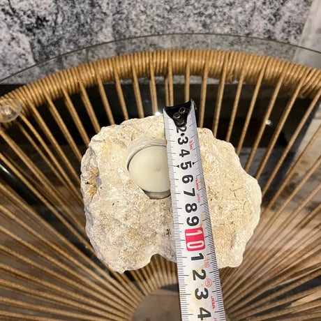 琉球石灰岩キャンドルホルダーと大理石のプレートset
