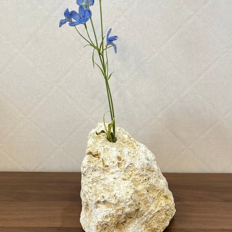 天然琉球石灰岩の花瓶(中)＊1輪挿し[1品もの］no110