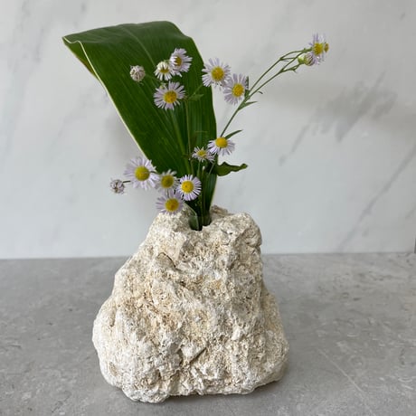 花瓶　石　オシャレ 少し前の玄関。 石っぽい花瓶を集めてみた 最近は春色のお花が