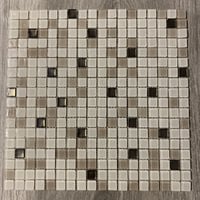 【アウトレット】ガラスモザイクタイル　ベージュ系