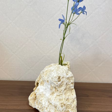 天然琉球石灰岩の花瓶(中)＊1輪挿し[1品もの］no110