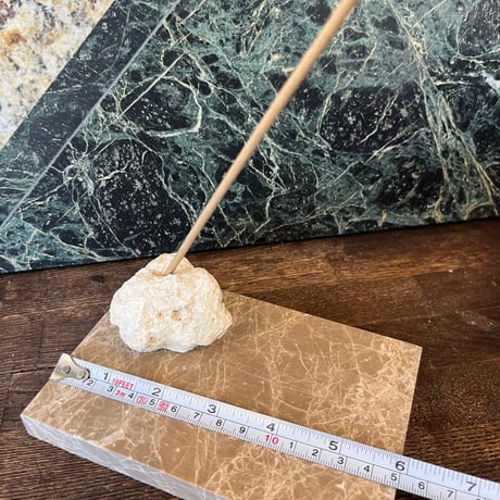 琉球石灰岩手作りお香立て×大理石プレート