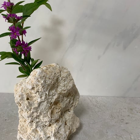 琉球石灰岩の花瓶（中）