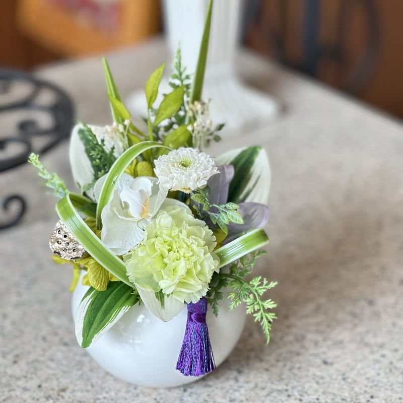 お供え花、仏花プリザーブドフラワーアレンジメント【円華】（まどか