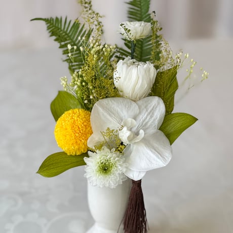 仏花プリザーブドフラワーアレンジメント　花器付 お供え花　一対 お供え用プリザーブドフラワーアレンジメントの商品一覧です。