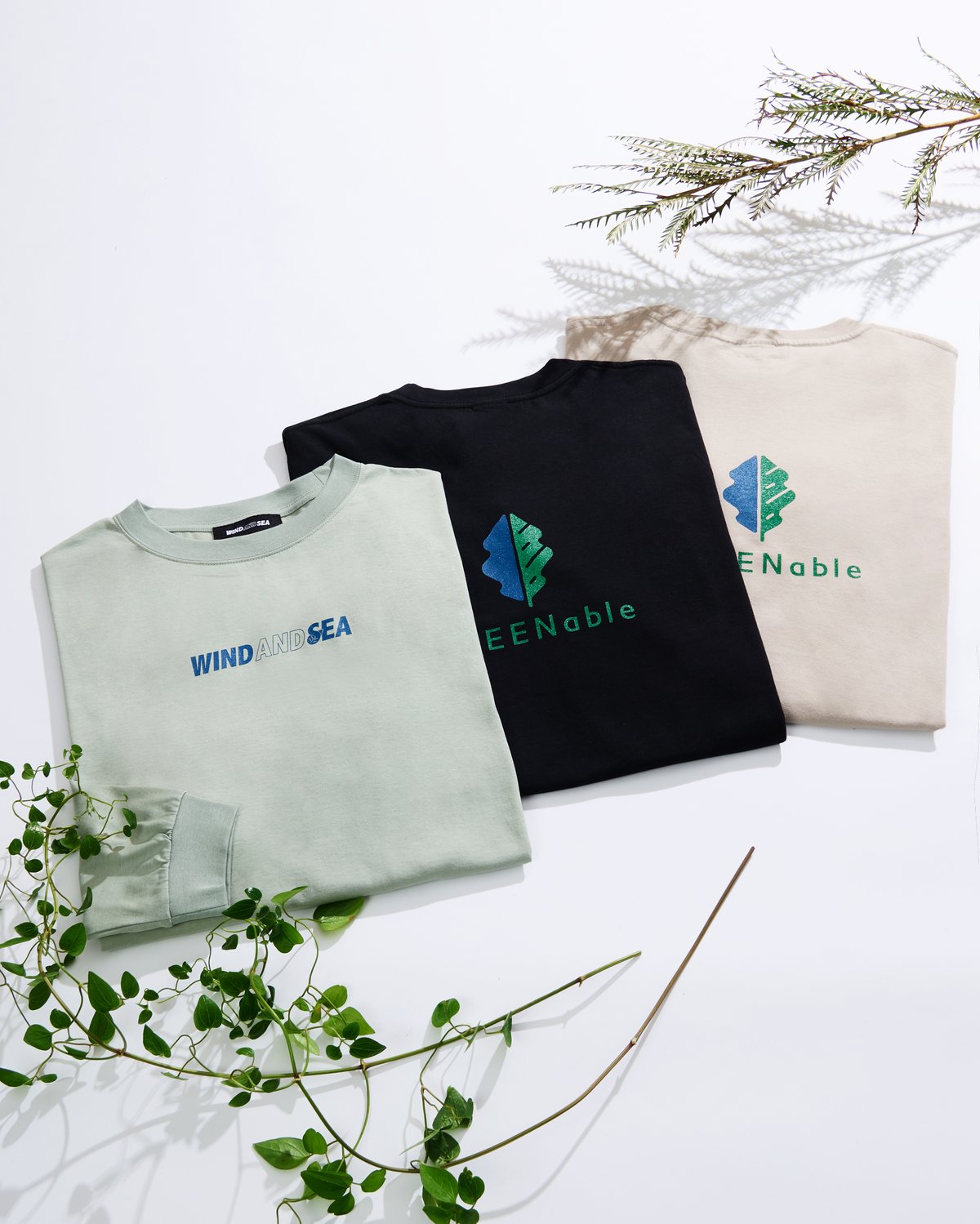 WIND AND SEA×GREENable】第三弾 オーガニックコットンTシャツ LONG