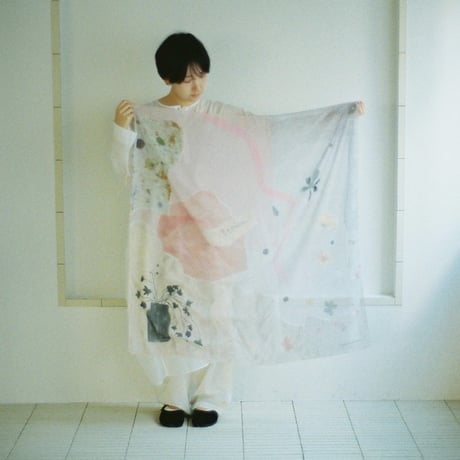 sheer scarf　rosatre