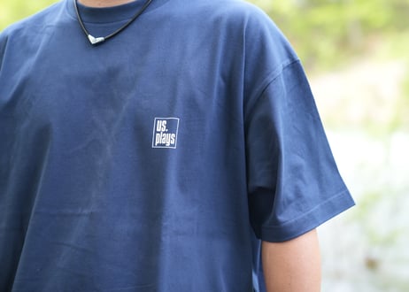 us.plays BOX LOGO short sleeve shirt (navy)