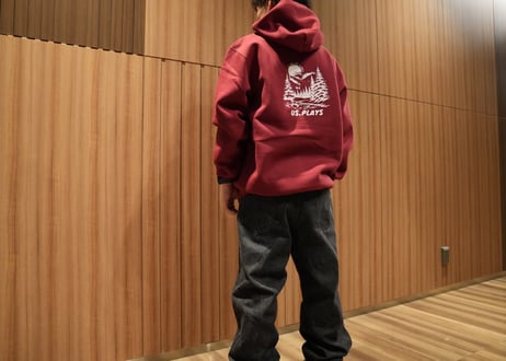 ⛄️The snow is falling steadily hoodie (Burgundy)❄️