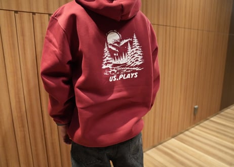 ⛄️The snow is falling steadily hoodie (Burgundy)❄️