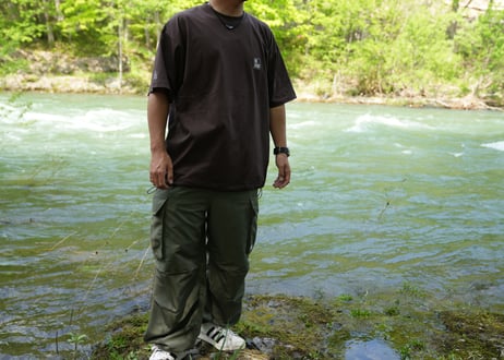 us.plays BOX LOGO short sleeve shirt (charcoal)