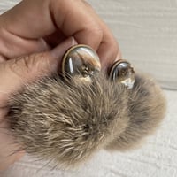 大ぶりファーピアス/イヤリング♡2wayピアス/イヤリング♡ラテカラーで甘さ控えめモフモフアクセ♡/fuwamofu（latte）