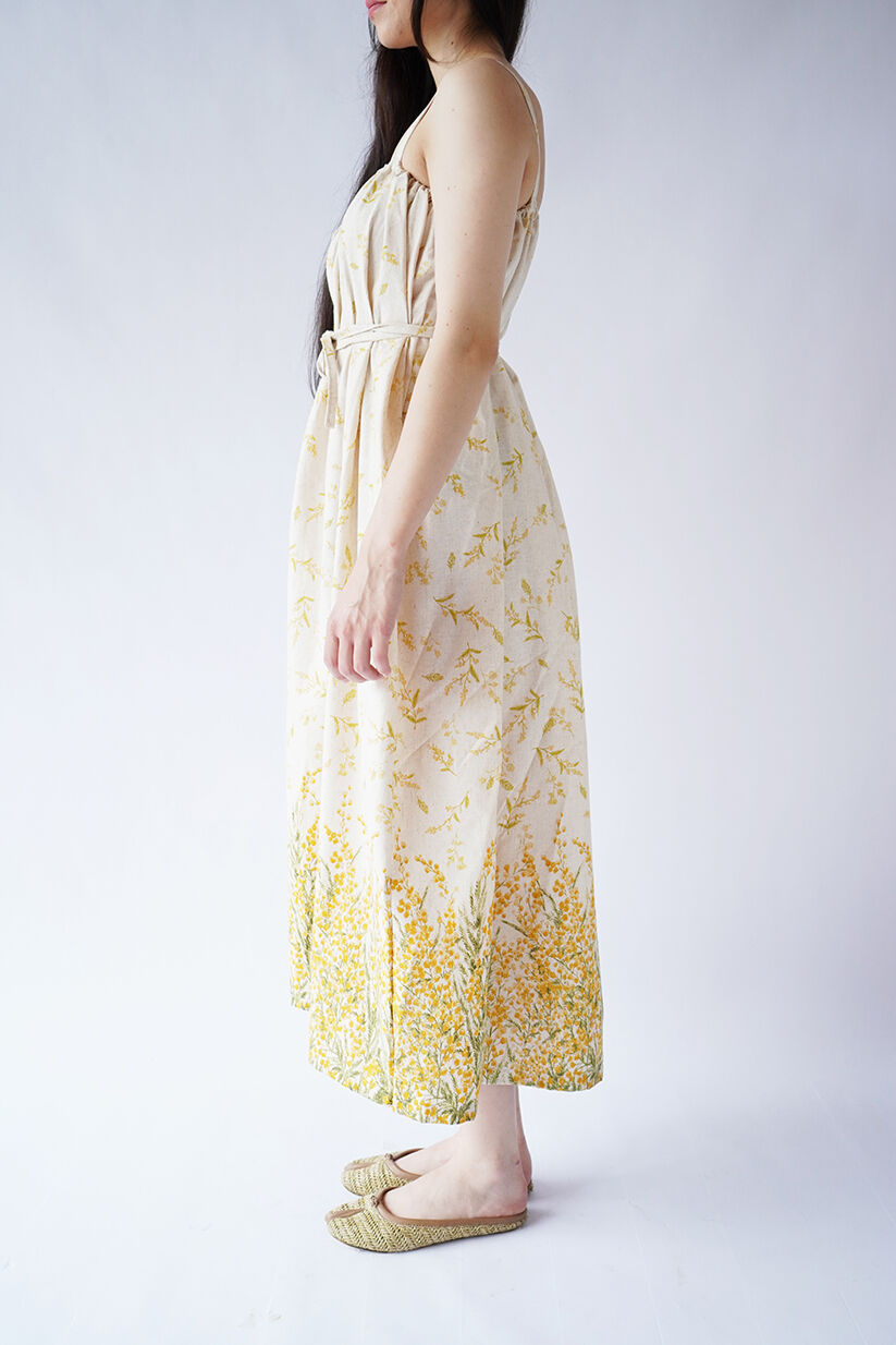 ハンドメイド作家さま☆リネンミモザスリーブレスワンピース ハンドメイド作家さま☆リネンミモザスリーブレスワンピース