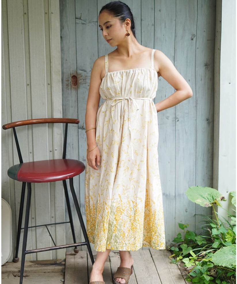 ミ*ー様 うさと　うさぶろう展示会購入　手織り　天然染め　ワンピース　綿麻 思い出重なるワンピース | Usaato うさと