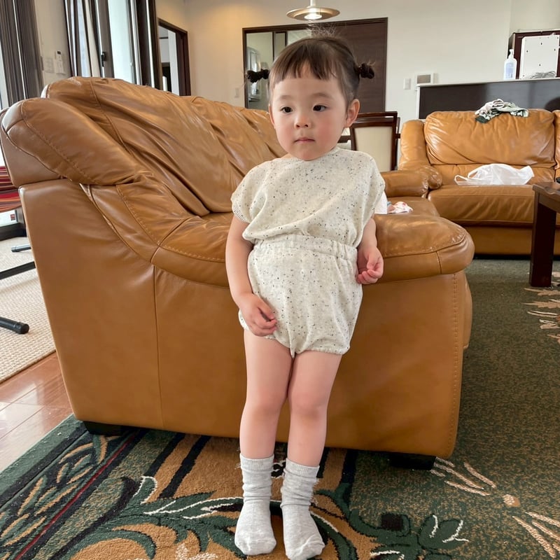 Bibiy ブルマ  / STACEY KNIT BLOOMERS Knitted Bloomers - Cotton - Ivory & Misty Blue Stripes