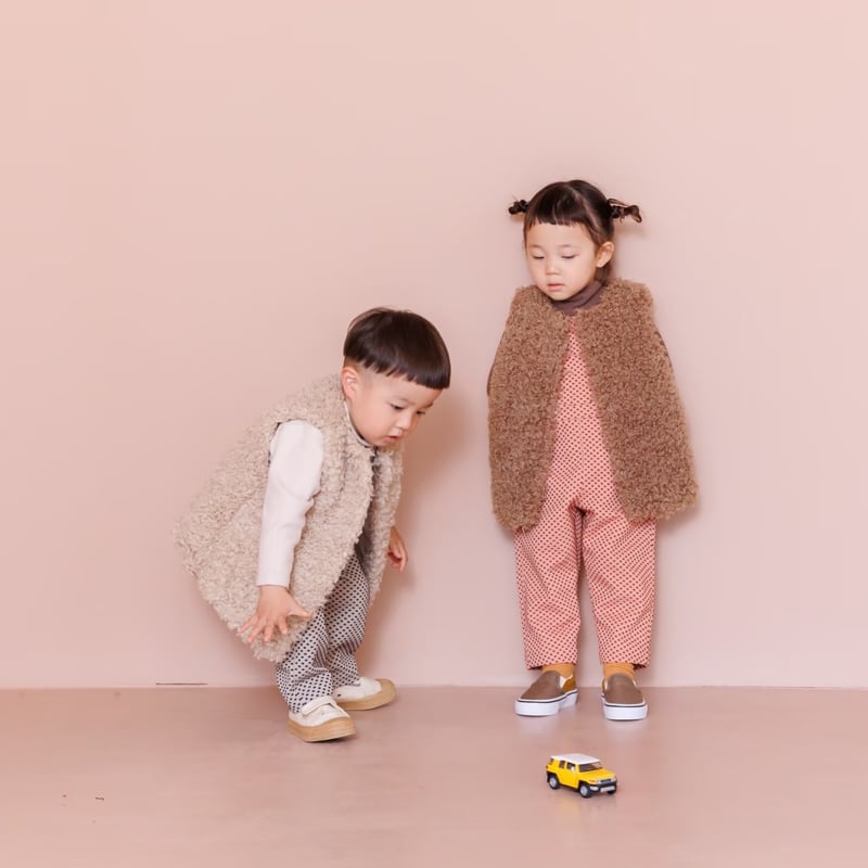 andpal &pal アウターファーベストcrimp Fur vest
