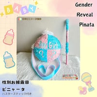 Gender Reveal Pinata【性別お披露目ピニャータ】バスタースティック付き