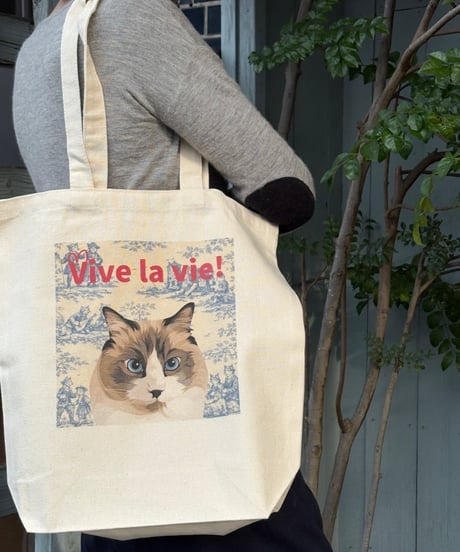 ニャンコのオスカルトートバッグ❤️Vive la vie!