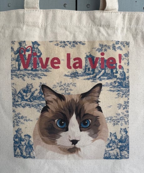ニャンコのオスカルトートバッグ❤️Vive la vie!