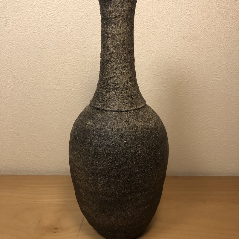 陶芸家 加守田章二 灰釉 筒花入 花瓶 花器 箱なし 益子