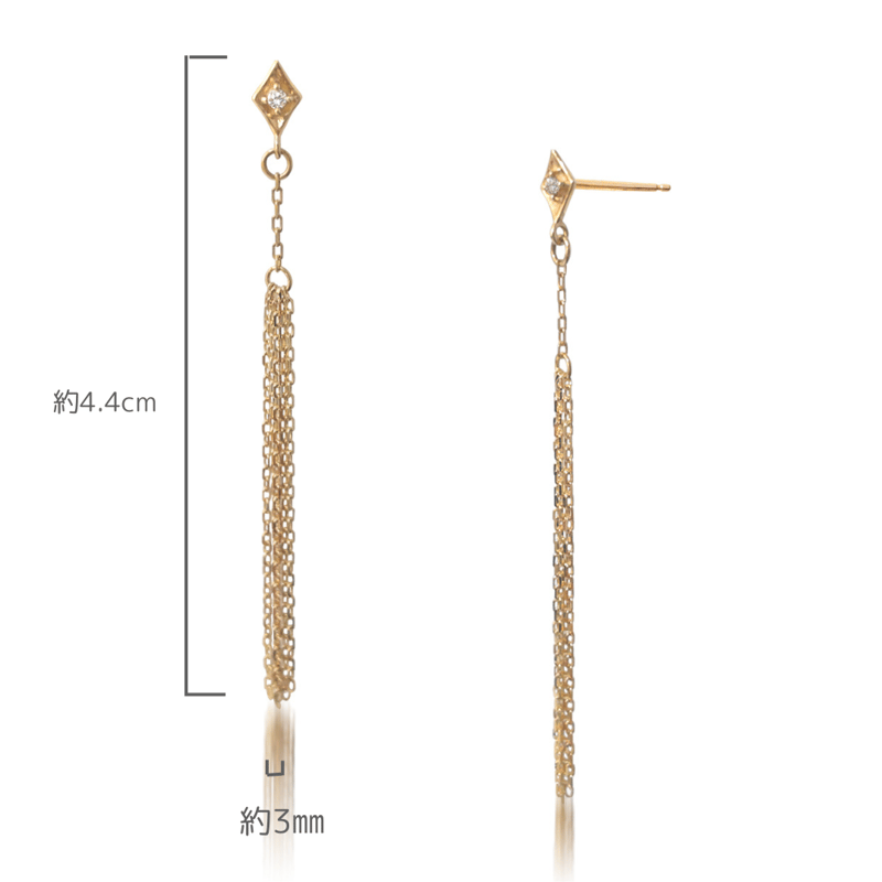 K10 ダイヤモンド ロングピアス | nocon bijoux