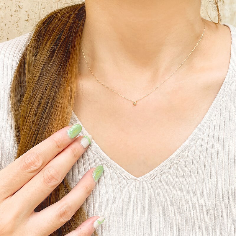 k10 ete 0.01カラット　ダイヤモンド　ネックレス K10 ダイヤモンド ネックレス 0.01ct | nocon bijoux