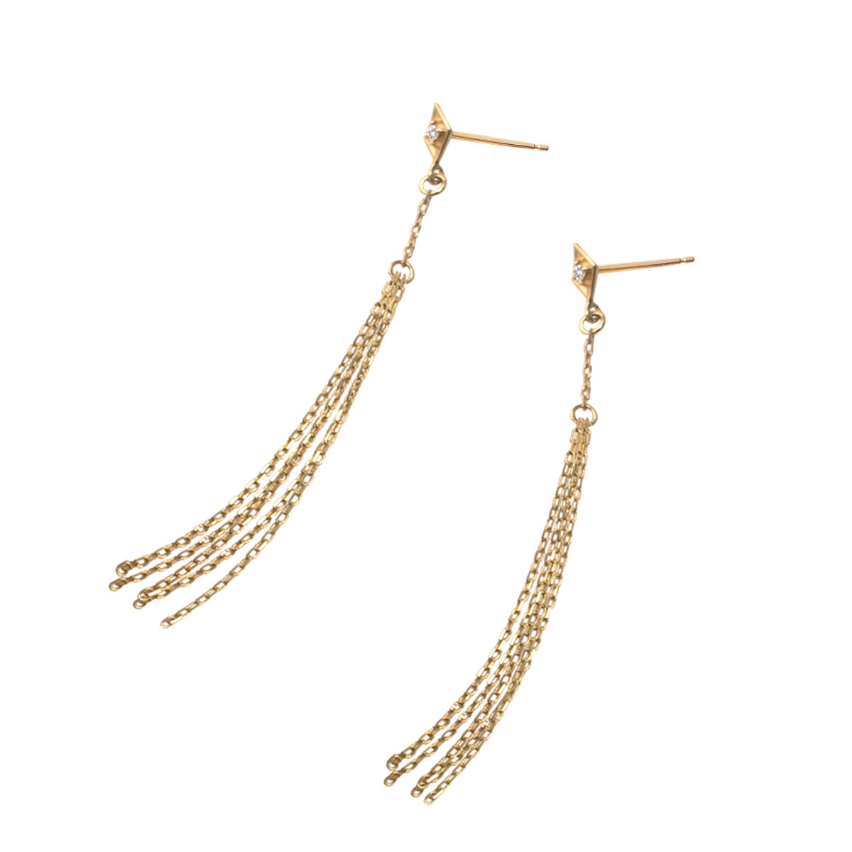 K10 ダイヤモンド ロングピアス | nocon bijoux