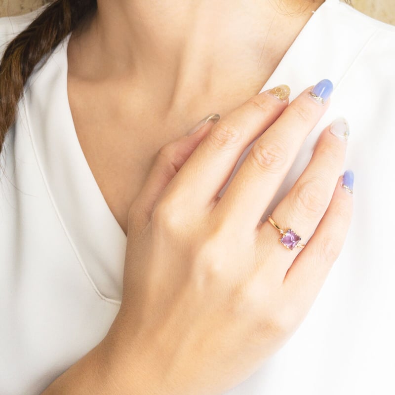 K10 アメジスト ダイヤモンド リング | nocon bijoux