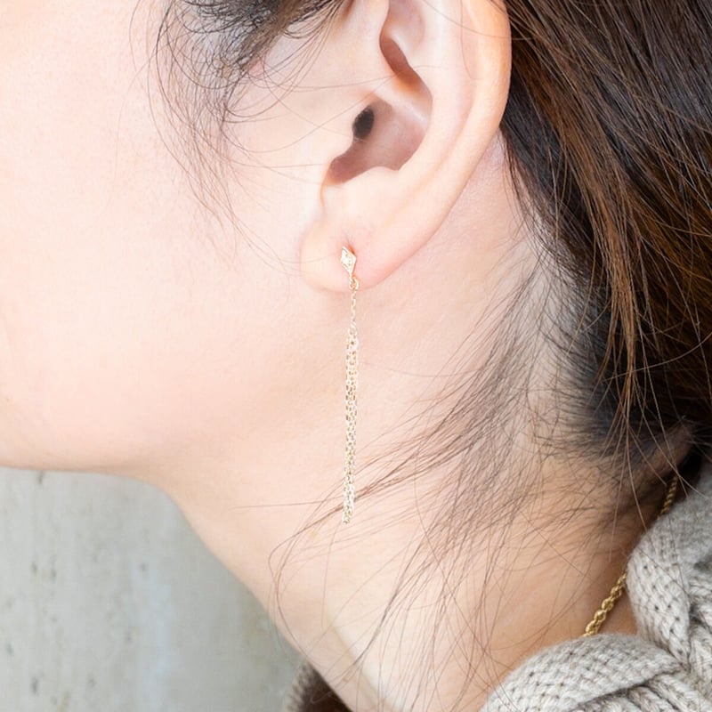 K10 ダイヤモンド ロングピアス | nocon bijoux