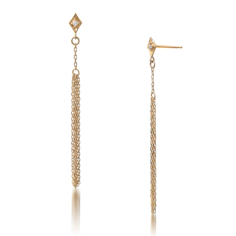 K10 ダイヤモンド ロングピアス | nocon bijoux