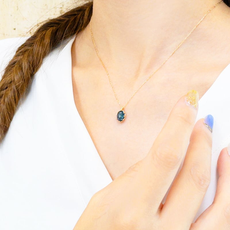 K10 ロンドンブルートパーズ ダイヤモンド ネックレス | nocon bijoux