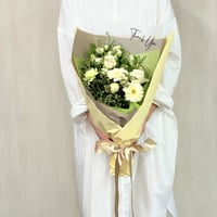 <Green&White>  メッセージブーケ　Mサイズ