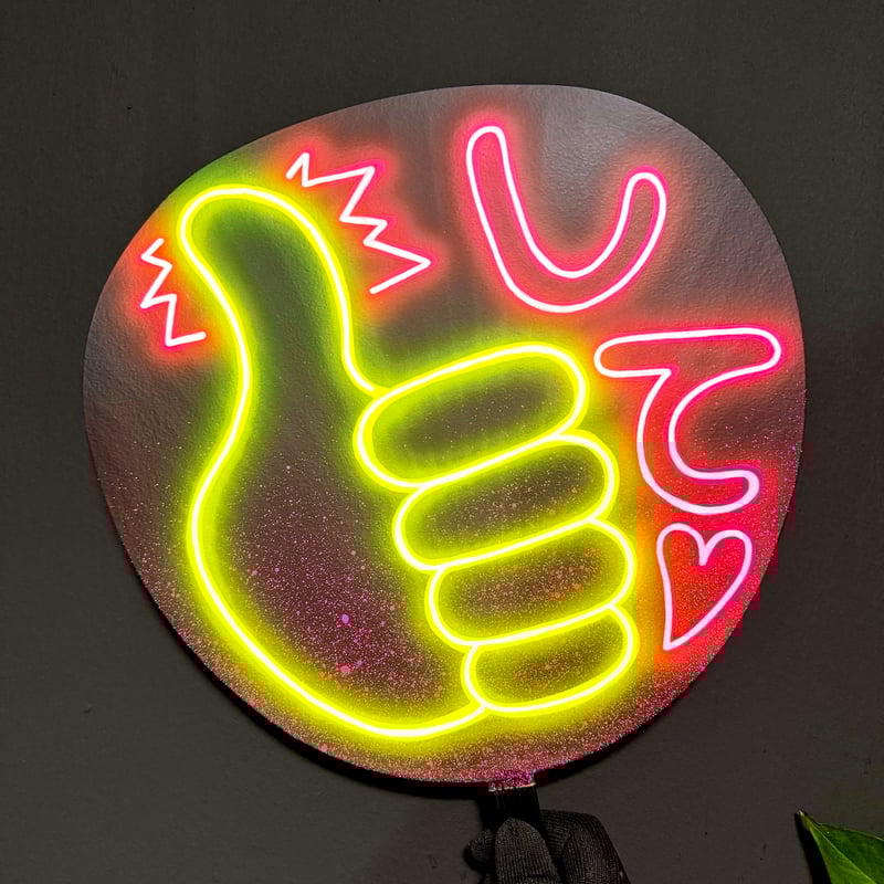 ネオンうちわ【👍🏻して♡】 | hinomaroom